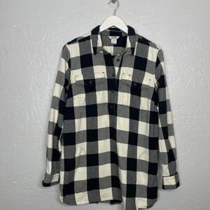 Duluth Trading Co Gingham Plaid Free Swinging Flannel Tunic